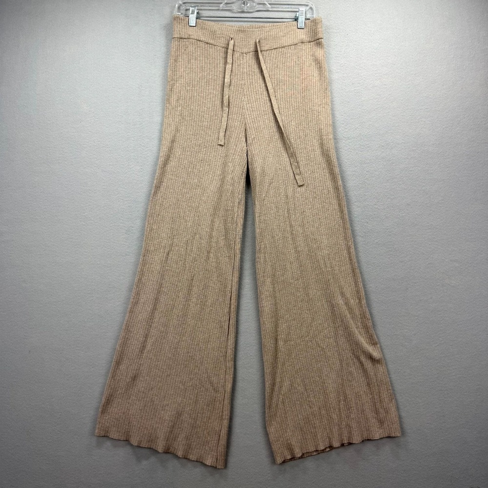ee:some‎ Ribbed Flare Pants Womens Large Fits 30x32* Brown Baggy Waffle Lounge